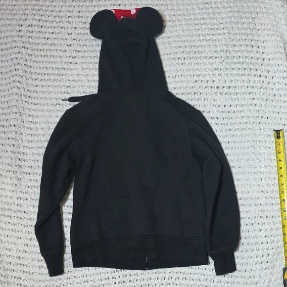 Disney Black Hoodie with Red Minnie Mouse Script and Ear-Detail Hood - Picture 7 of 7